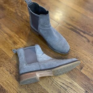 Clarks Gray Suede Ankle Boots
